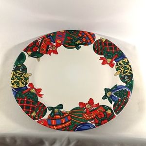 Fire Works Designs Holiday Elegance Large Porcelain Serving Platter, 12" Across